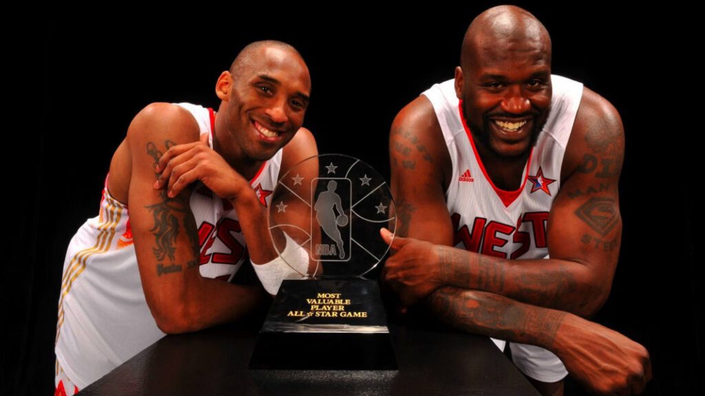 Kobe Bryant y Shaquille O'Neal fueron compañeros en el All-Star 2009.